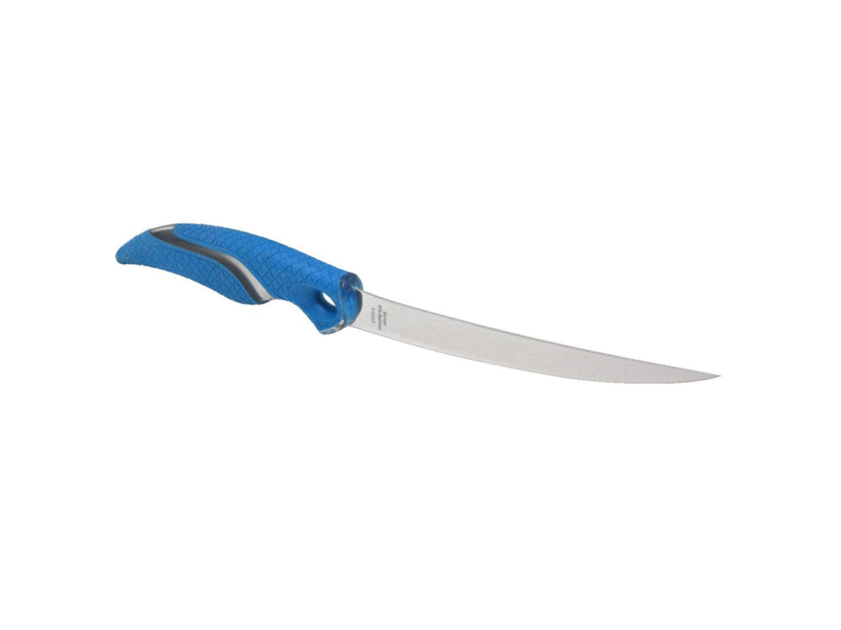 Cuda 6in Titanium Bonded Curved Boning Knive Titanium Bonded Blade Non-Slip Cuda Scale Pattern 18833