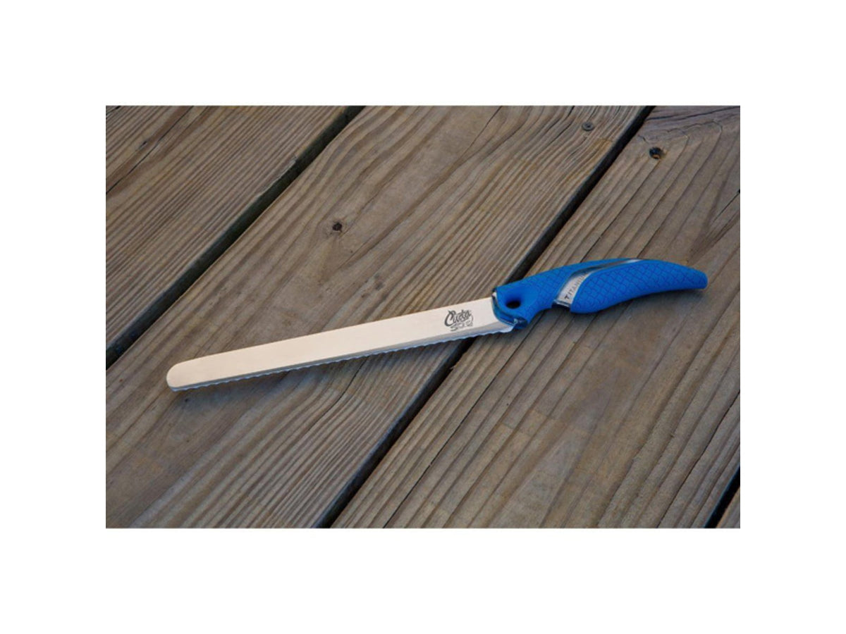 Cuda 9in Titanium Bonded Chunk Knive Titanium Bonded Blade Non-Slip Cuda Scale Pattern Grips 18830