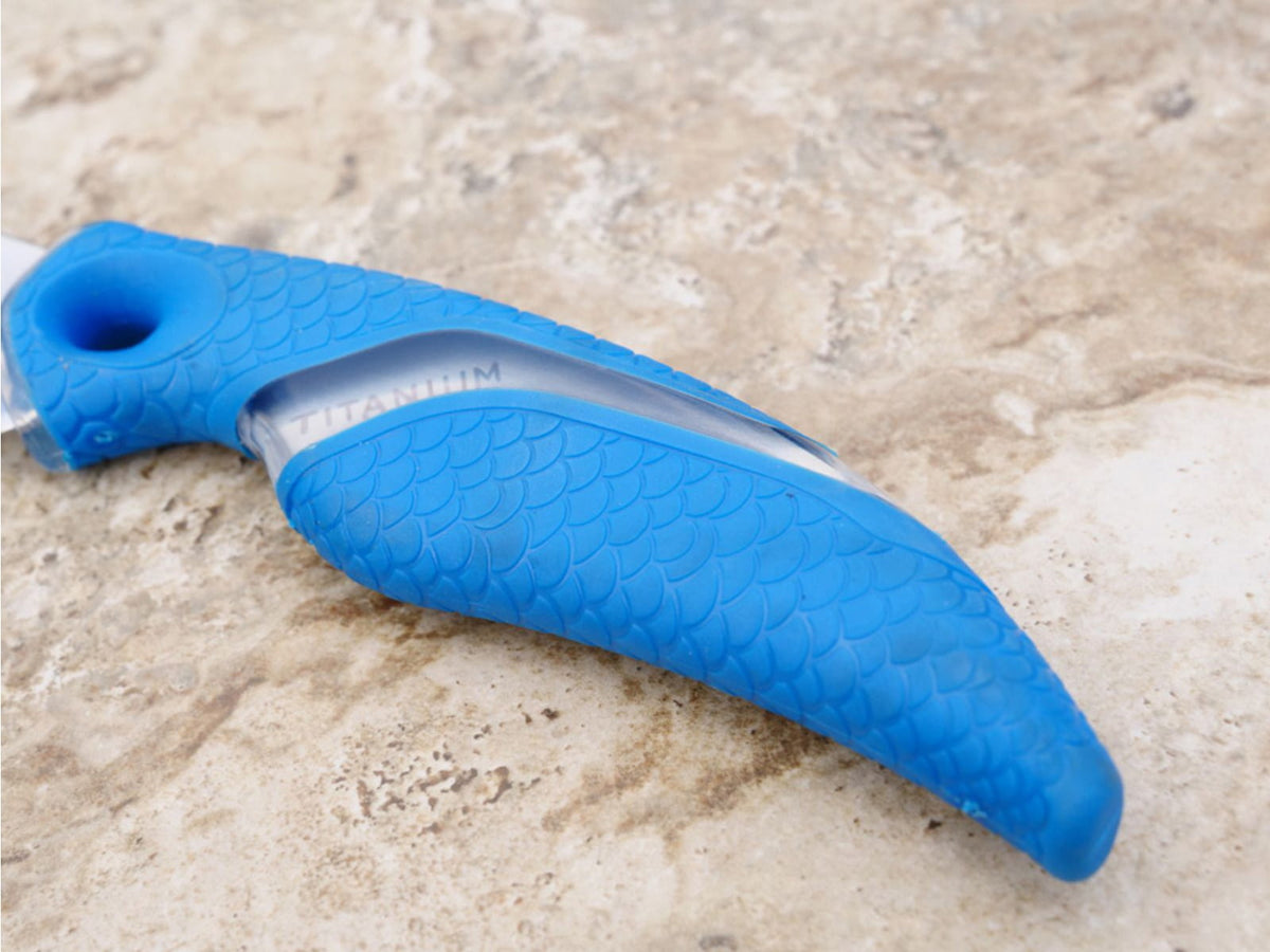 Cuda 9in Titanium Bonded Chunk Knive Titanium Bonded Blade Non-Slip Cuda Scale Pattern Grips 18830