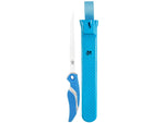 Cuda Knives Cuda 7 in Fillet With Sheath Fixed Blade Knife 7in German 4116 Steel Standard Edge Blue Synthetic Handle 18124
