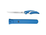 Cuda Knives Cuda 7 in Fillet With Sheath Fixed Blade Knife 7in German 4116 Steel Standard Edge Blue Synthetic Handle 18124