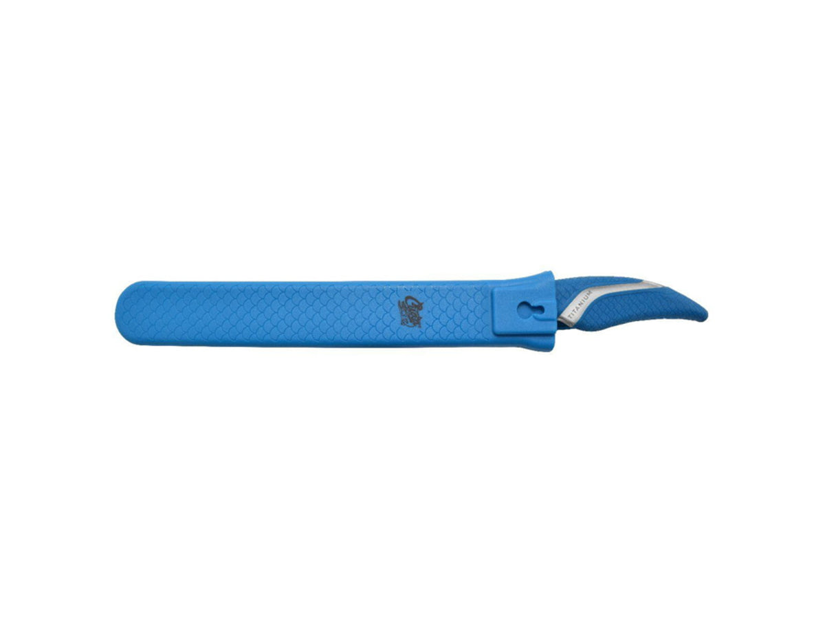 Cuda Knives Cuda 7 in Fillet With Sheath Fixed Blade Knife 7in German 4116 Steel Standard Edge Blue Synthetic Handle 18124