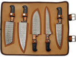 Damascus Kitchen Set W Knife Roll DM1393