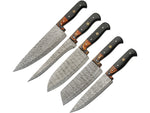 Damascus Kitchen Set W Knife Roll DM1393