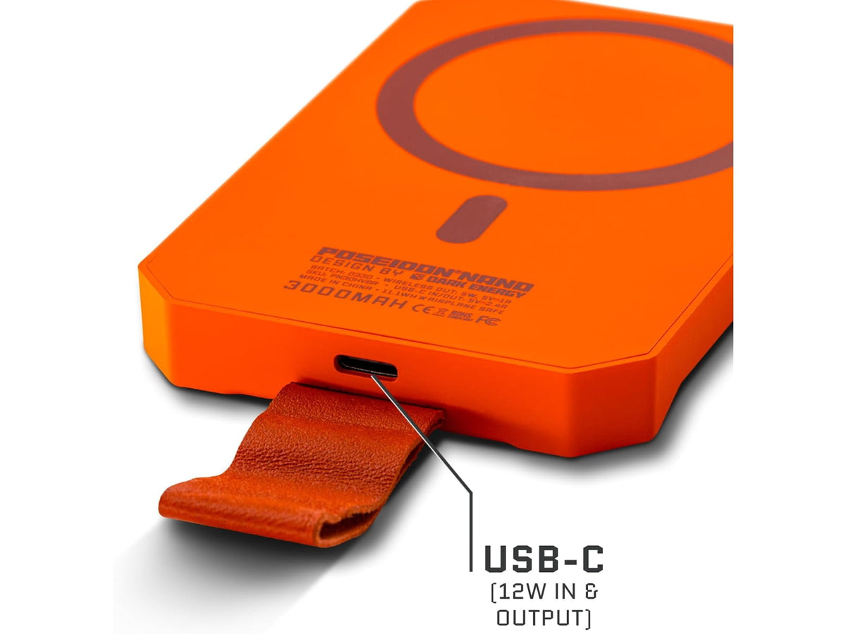Dark Energy Poseidon Nano Wireless Power Bank HiVis Orange PN30HVBR