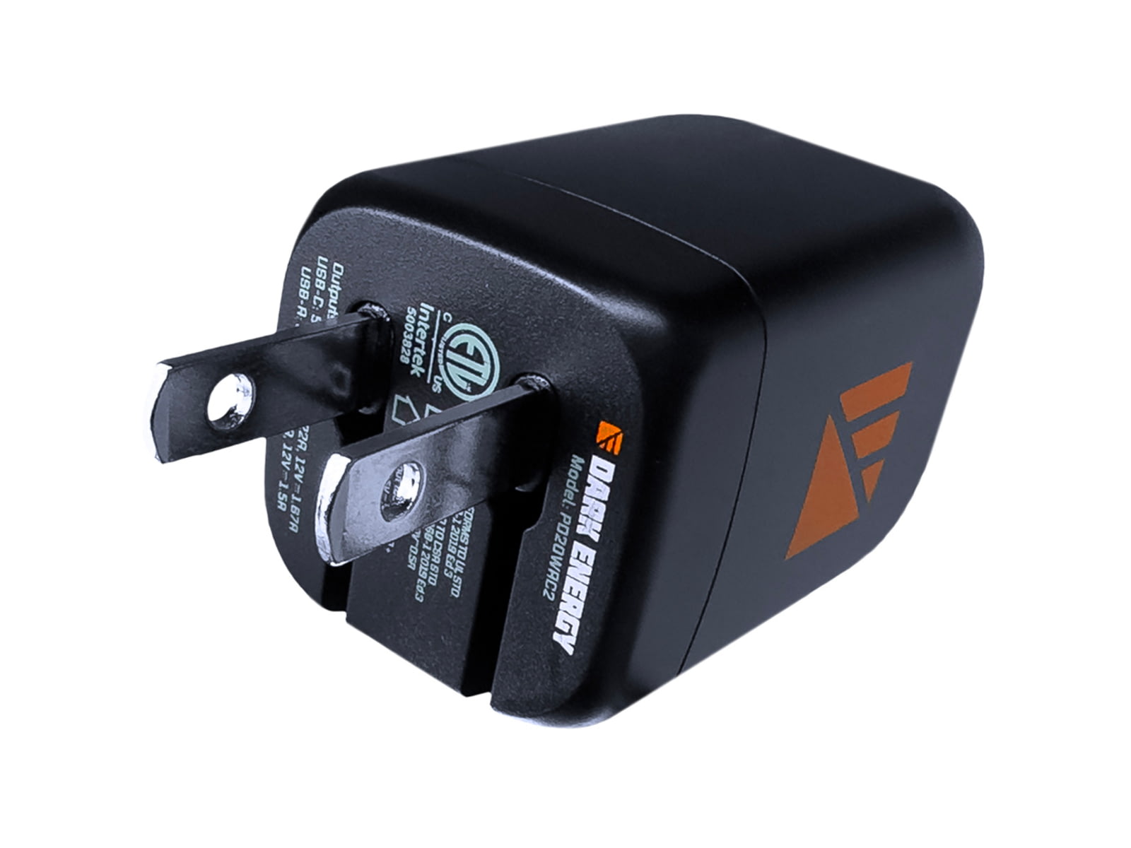 Dark Energy PD-enabled 20W AC adptr w/USB-A and USB-C Black PD20WAC2
