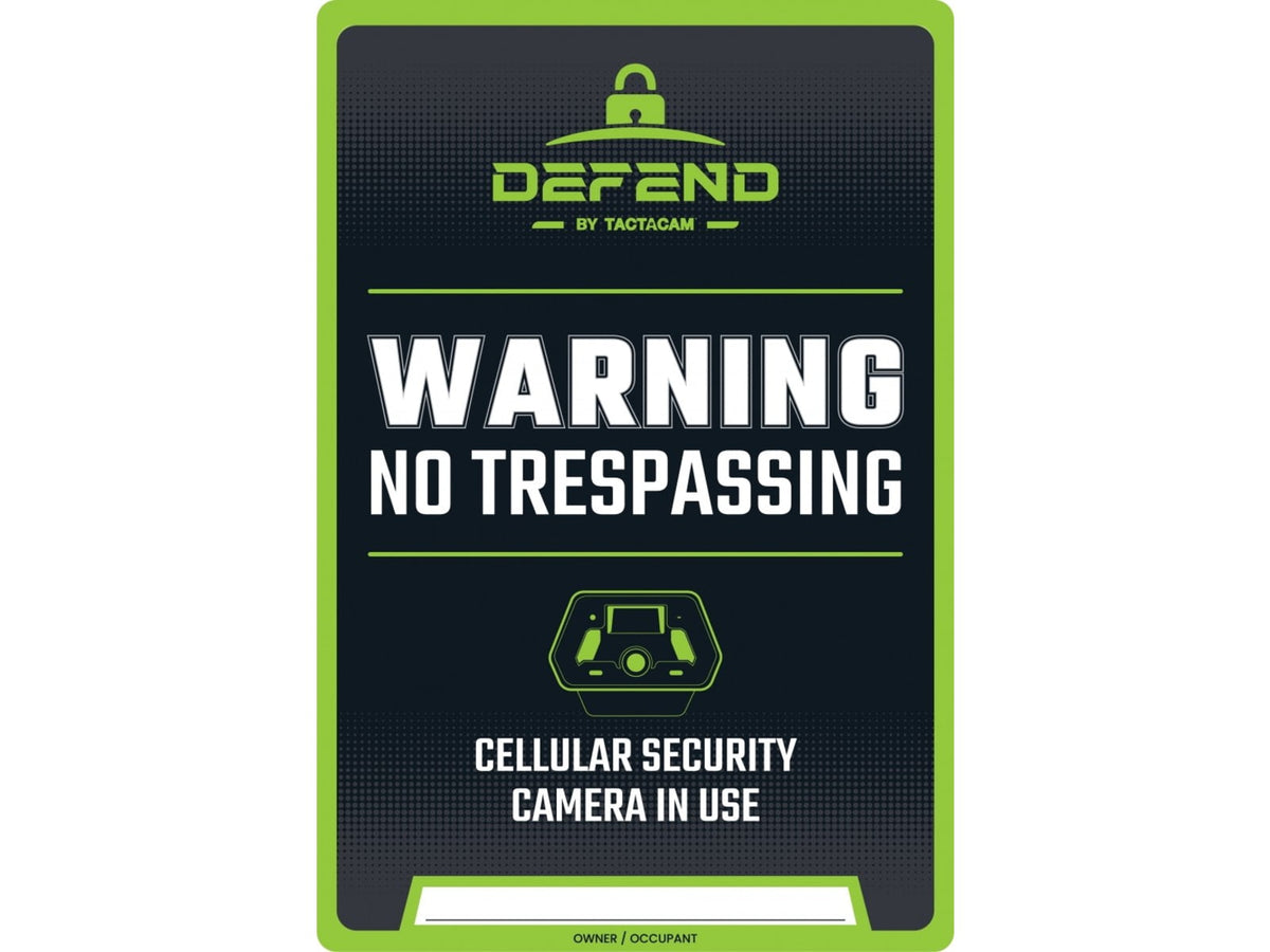 DEFEND USA No Trespassing Sign - 3 Pack Black/White/Green