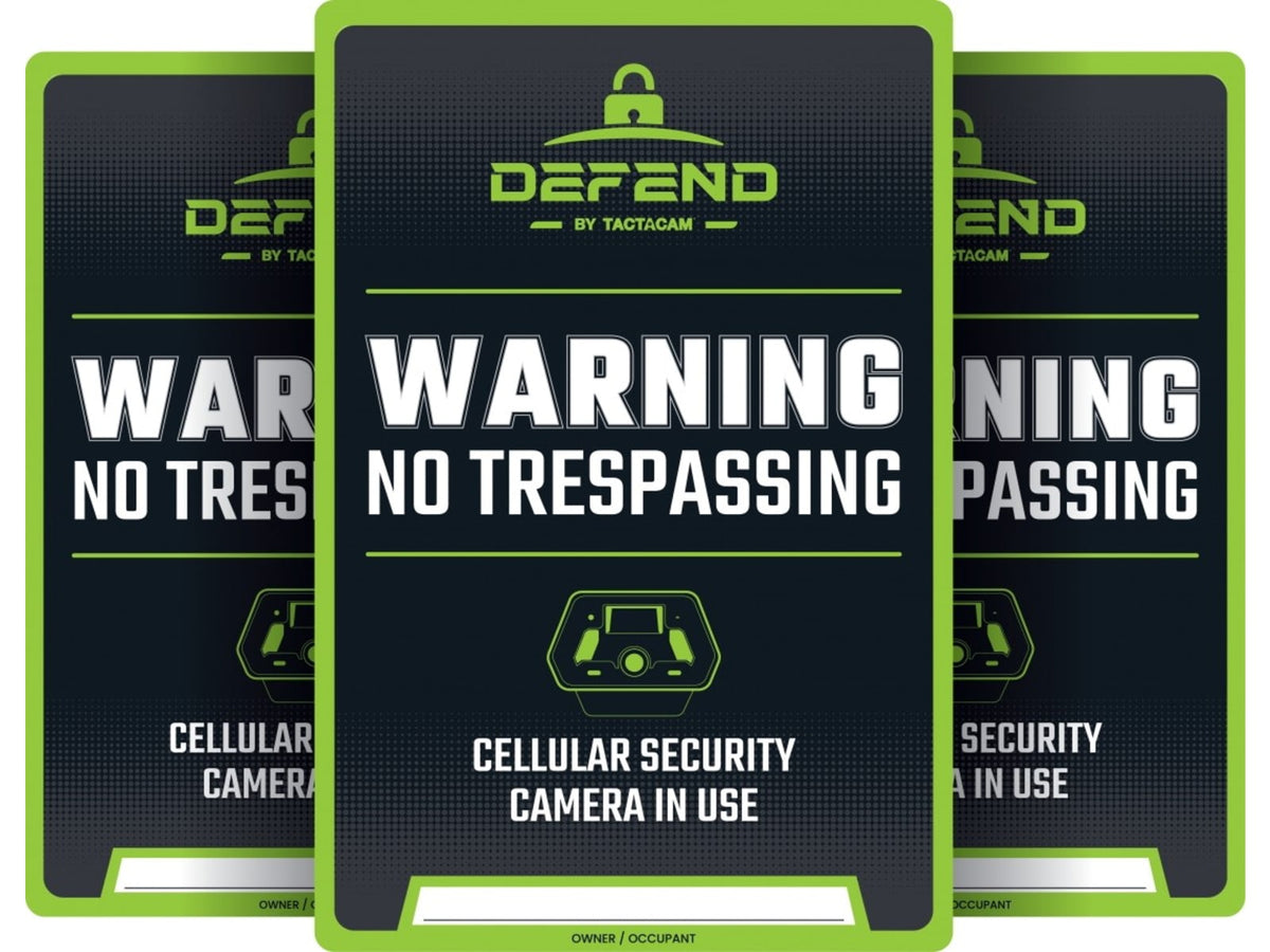 DEFEND USA No Trespassing Sign - 3 Pack Black/White/Green