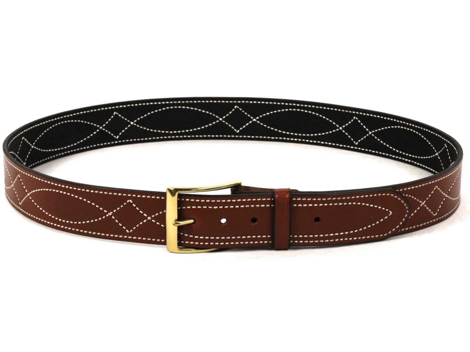 DeSantis 1 3/4in. Fancy Stitched Lined Leather Belt Lined