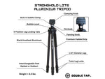 Double Tap Industries Stronghold Lite Aluminum Tripod w/Fixed Saddle Clamp Black 36mm