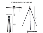 Double Tap Industries Stronghold Lite Aluminum Tripod w/Fixed Saddle Clamp Black 36mm