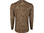 DRAKE Ol' Tom Performance Crew Camo Print Long Sleeve - Men's Mossy Oak Bottomlands Camo Large