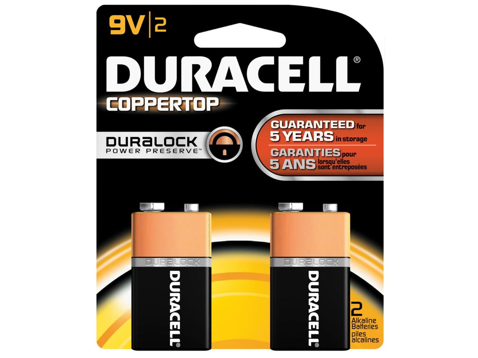 Duracell Coppertop Battery 9 Volt 2 Pack MN1604B2Z