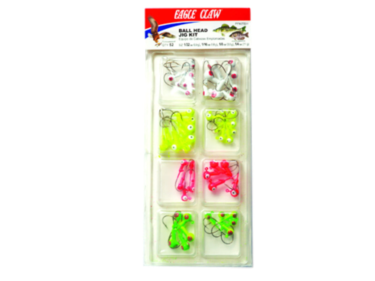 Eagle Claw Ball Head Jig Kit Assorted 52 Pieces PFKITBH
