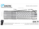 EAGTAC D3C RC Ti Flashlight Luminus SST20 CRI-95 4000K NW LED 510lm Silver
