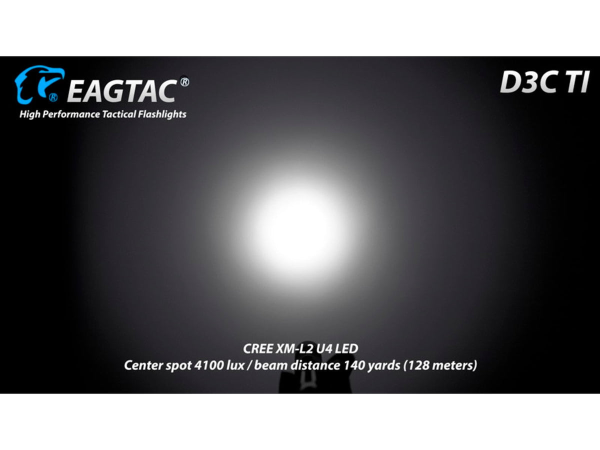 EAGTAC D3C RC Ti Flashlight Luminus SST20 CRI-95 4000K NW LED 510lm Silver