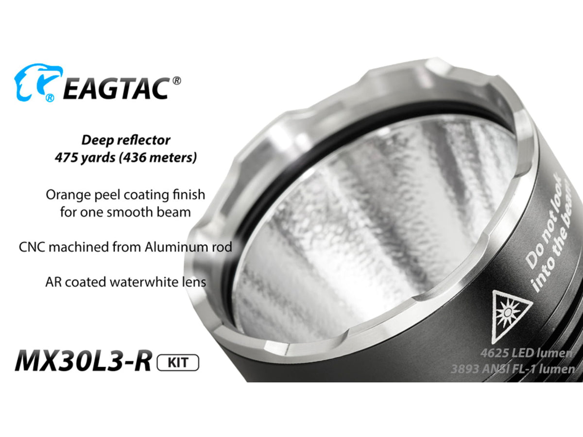 EAGTAC MX30L3-R Base Flashlight XHP70 N2 NW LED 4322lm Black MX30L3R-XHP70-BASE-NW