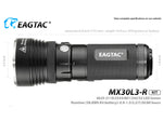 EAGTAC MX30L3-R Base Flashlight XHP70 N2 NW LED 4322lm Black MX30L3R-XHP70-BASE-NW