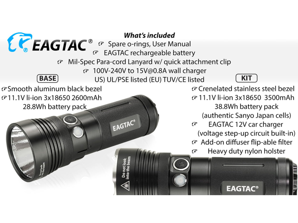 EAGTAC MX30L3-R Base Flashlight XHP70 N2 NW LED 4322lm Black MX30L3R-XHP70-BASE-NW