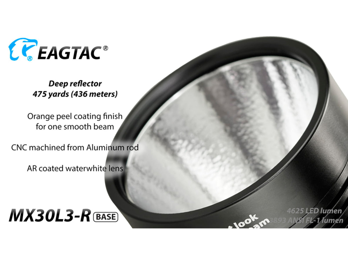 EAGTAC MX30L3-R Base Flashlight XHP70 N2 NW LED 4322lm Black MX30L3R-XHP70-BASE-NW
