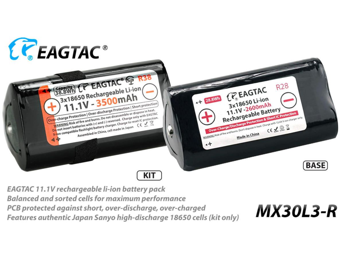 EAGTAC MX30L3-R Base Flashlight XHP70 N2 NW LED 4322lm Black MX30L3R-XHP70-BASE-NW