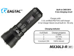 EAGTAC MX30L3-R Base Flashlight XHP70 N2 NW LED 4322lm Black MX30L3R-XHP70-BASE-NW
