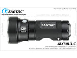 EAGTAC MX30L3-C Flashlight 6 Nichia 219B CRI-92 LED 3000lm Black