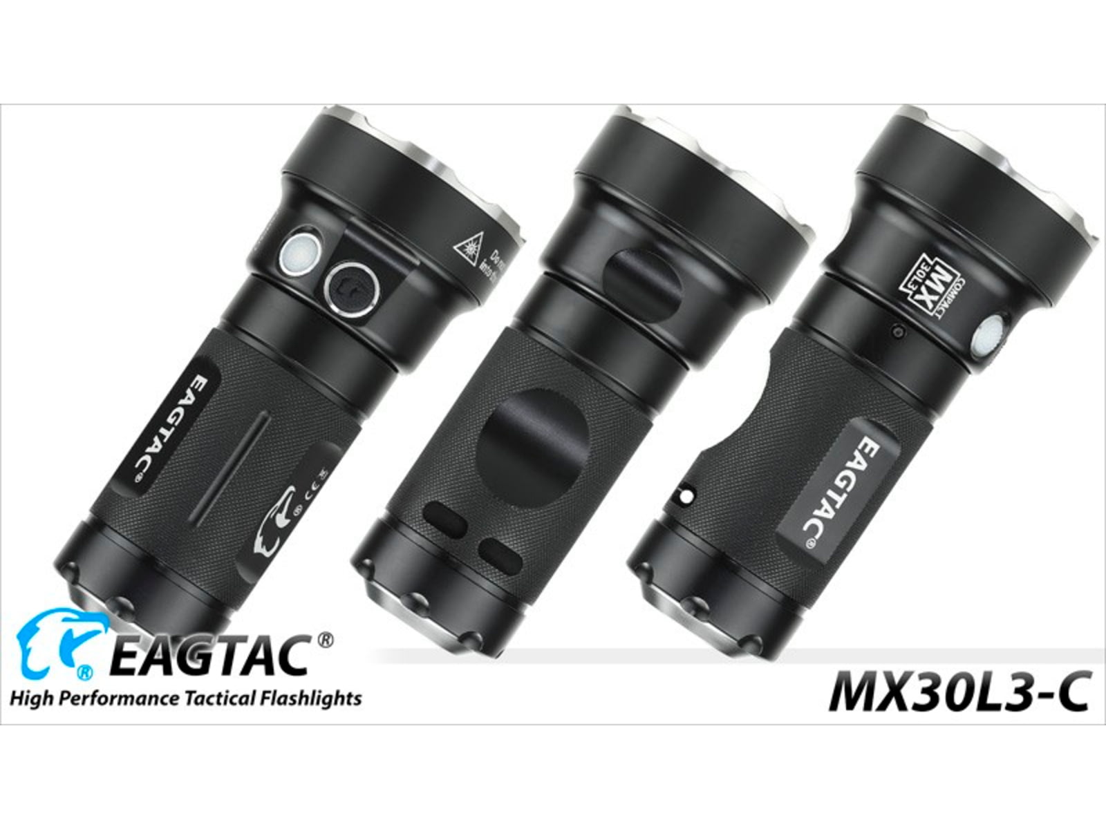 EAGTAC MX30L3C Flashlight Kit 6 Nichia 219B CRI-92 LED 3000lm Black