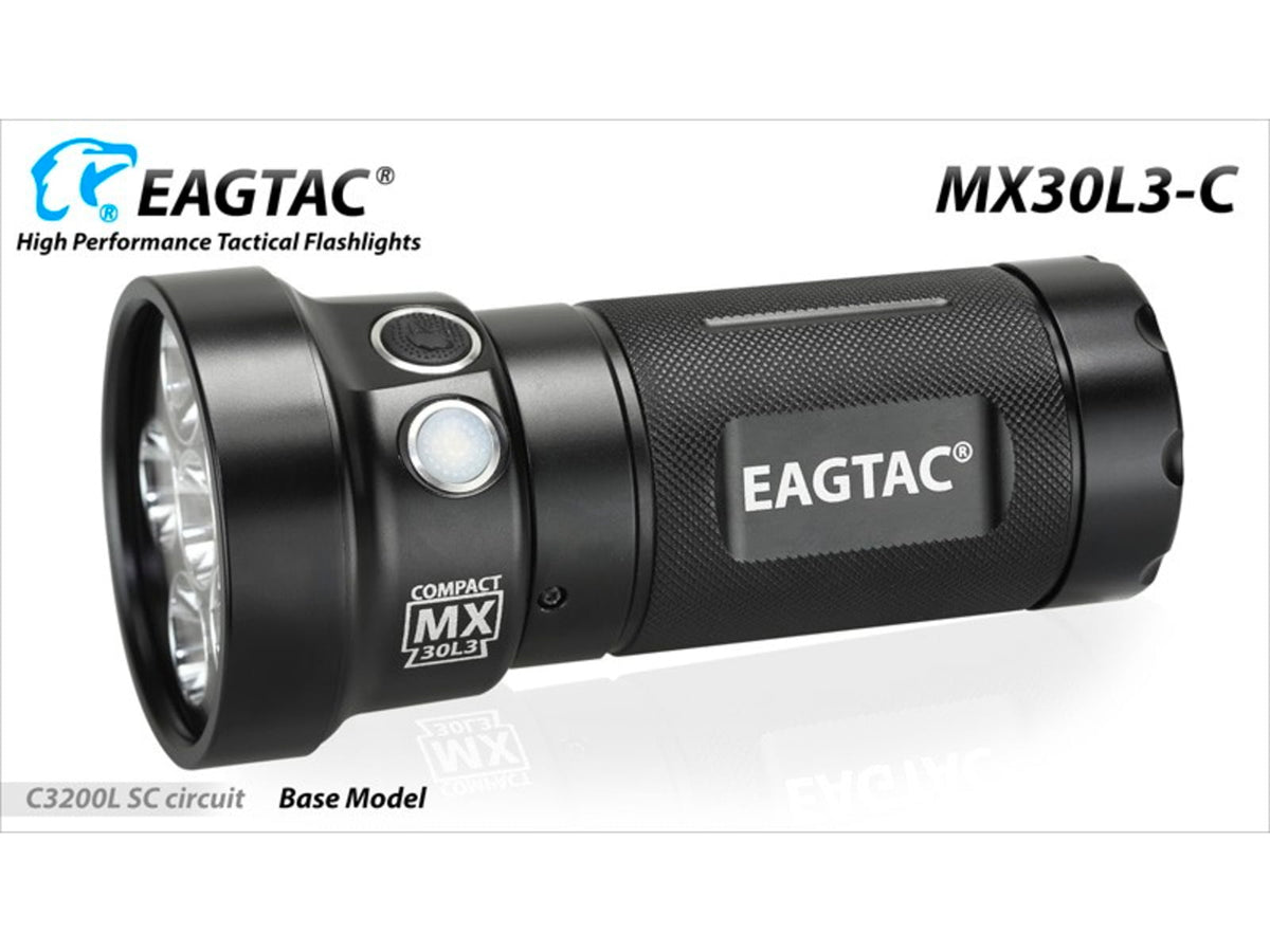 EAGTAC MX30L3-C Flashlight 6 Nichia 219B CRI-92 LED 3000lm Black