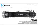 EAGTAC P25LC2 Flashlight XP-L HI V3 CW LED 1160lm Black