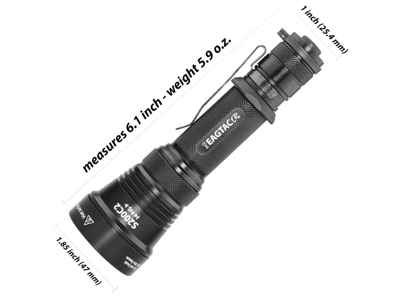 EAGTAC S200C2 Flashlight XM-L2 U4 CW LED 1278lm Black