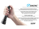 EAGTAC S25V Flashlight CSLPM1 CW LED 1200lm Black S25V-CSLPM1-CW