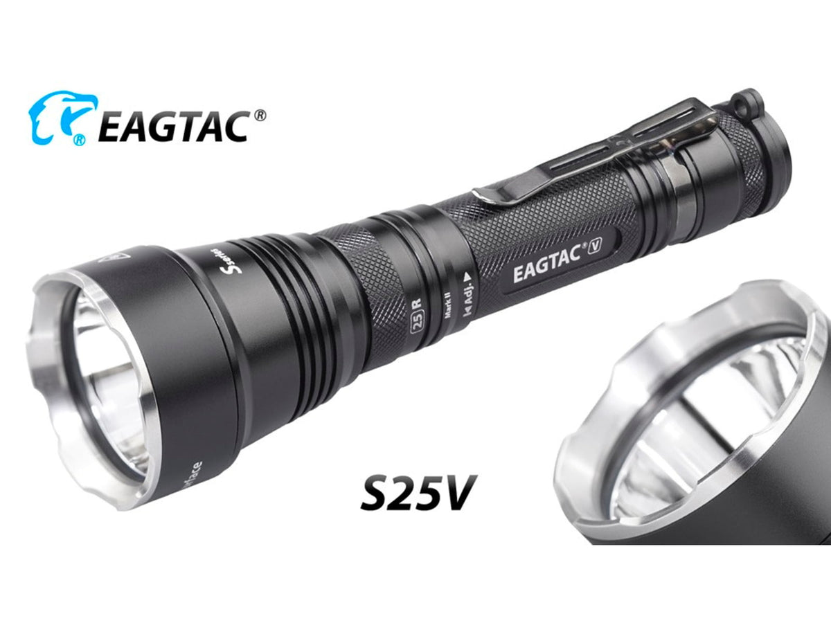 EAGTAC S25V Flashlight CSLPM1 CW LED 1200lm Black S25V-CSLPM1-CW