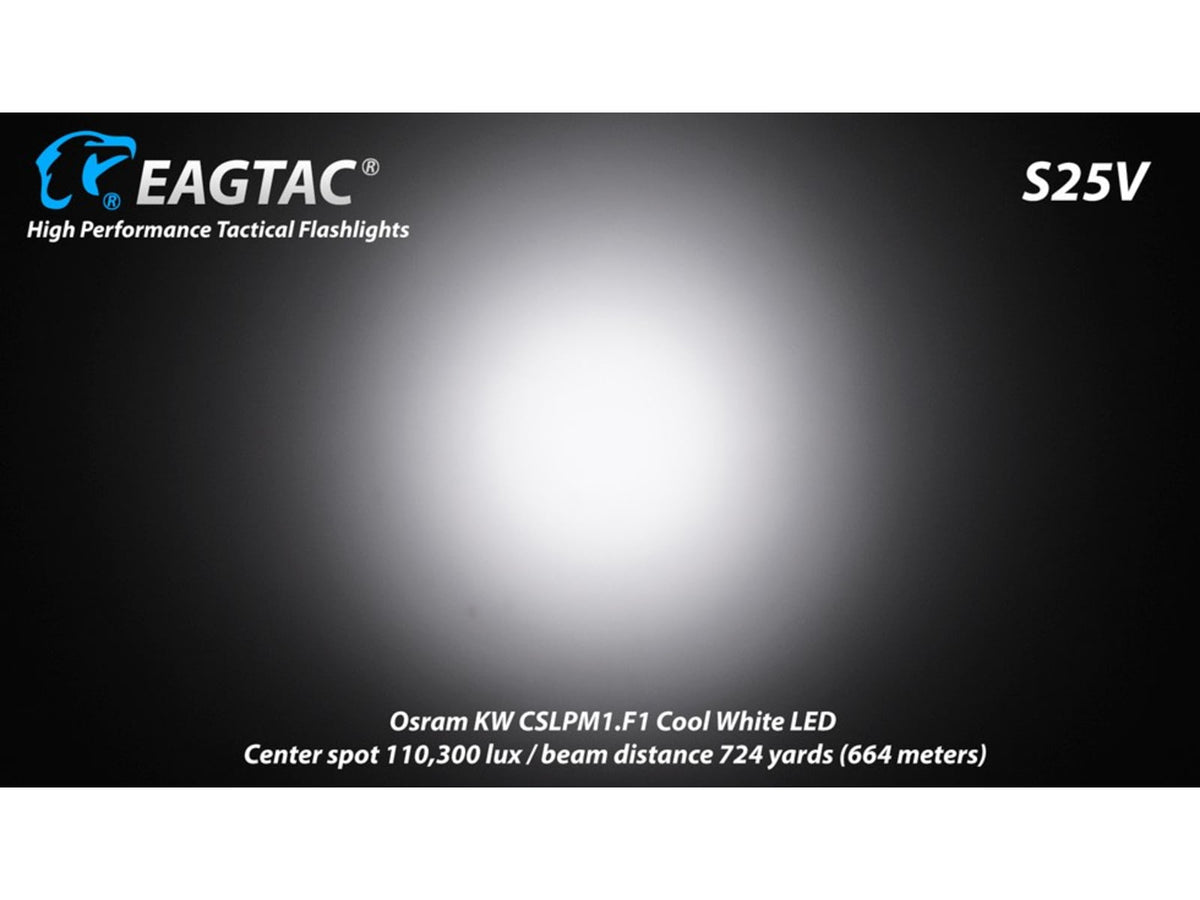 EAGTAC S25V Flashlight CSLPM1 CW LED 1200lm Black S25V-CSLPM1-CW