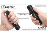 EAGTAC T200C2 XML2 U4 1277 Lumen Tactical Flashlight Medium Black T200C2-XML2-BASE-CW