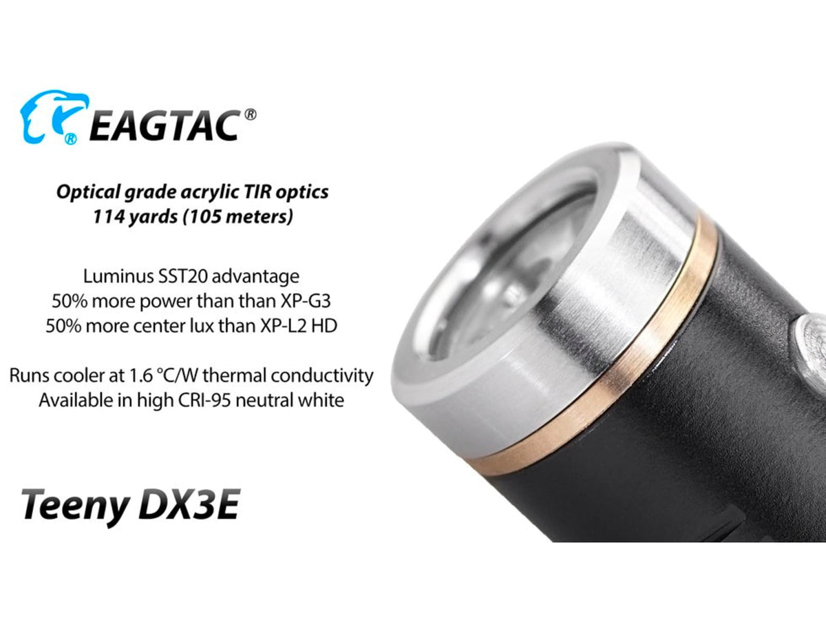 EAGTAC Teeny DX3E Flashlight SST20 NW LED 930lm Black Teeny