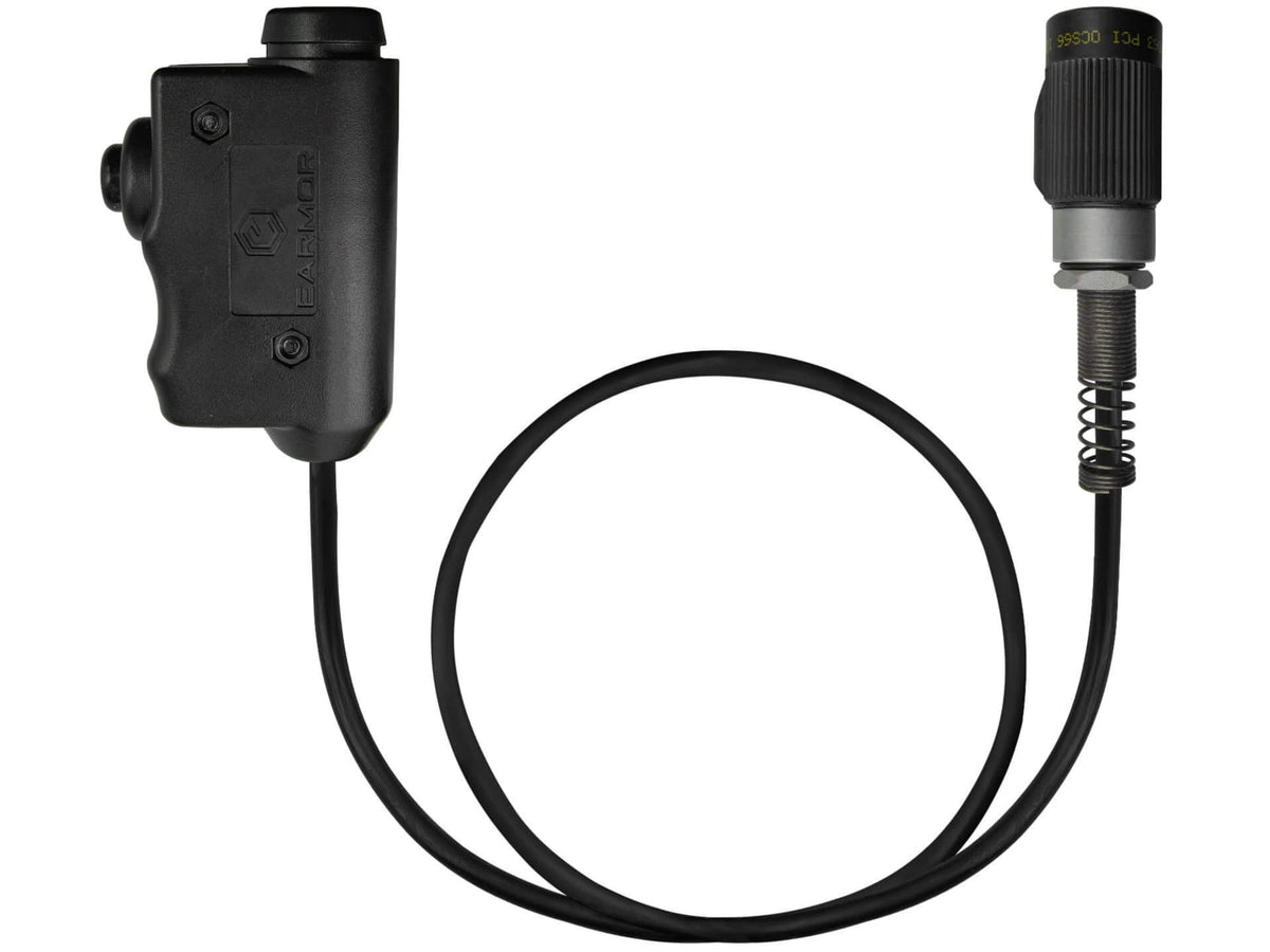 Earmor Tactical PTT for MIL PRC Radio Applications Tactical Black