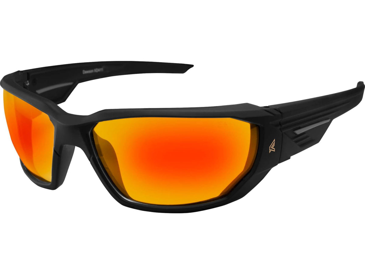 Edge Eyewear Dawson - Black Frame / Aqua Precision Red Mirror Lenses Black Frame XDAP419