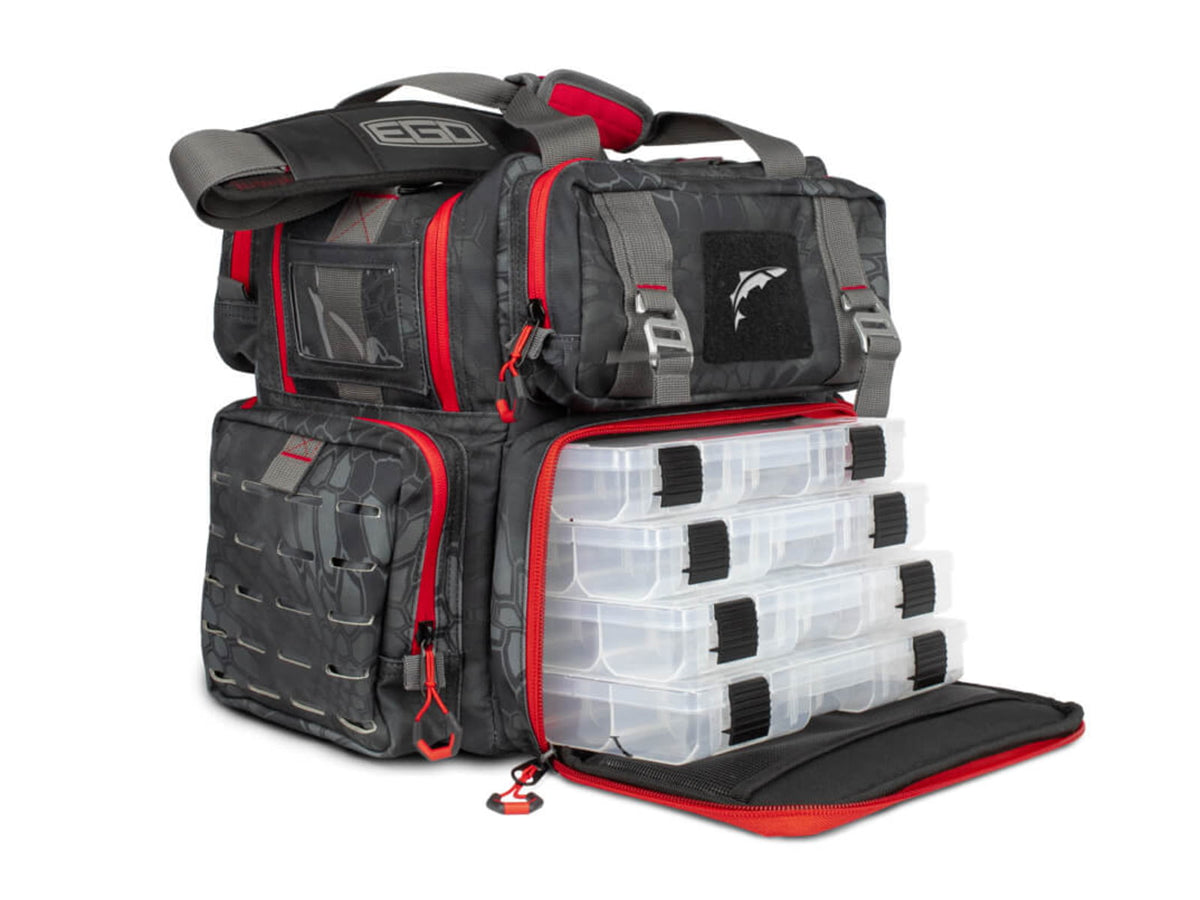 EGO Kryptek Tackle Box Bag w/ 4 tackle trays Typhon