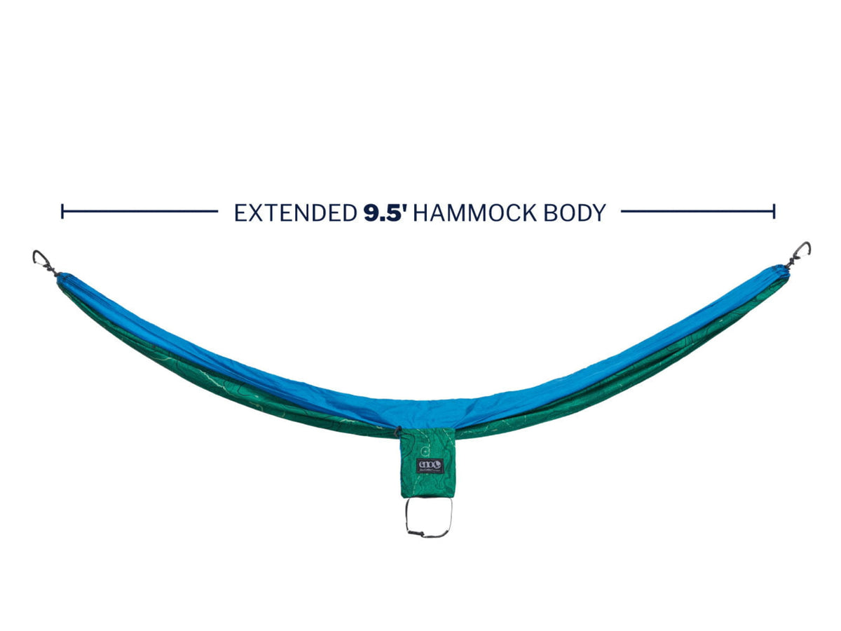 Eno DoubleNest Print Giving Back Hammocks Topo PCT/Teal One Size Z-PCT-DNP
