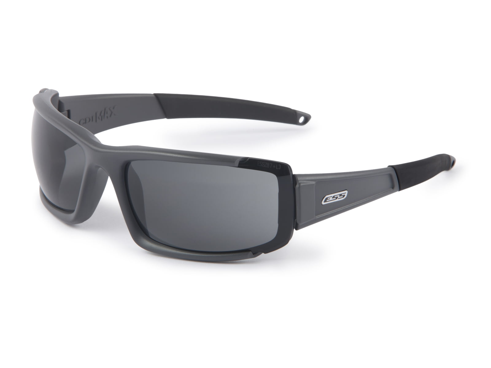 ESS CDI Max Ballistic Sunglasses Matte Dark Gray Frame Smoke Gray Lens Medium / Large Fit EE9003-02