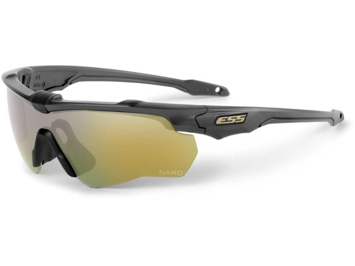 ESS Craftsman CrossBladeNARO Sunglasses Carbon Gray Frame Mirrored Brass Lens Medium/Small EE9034-21
