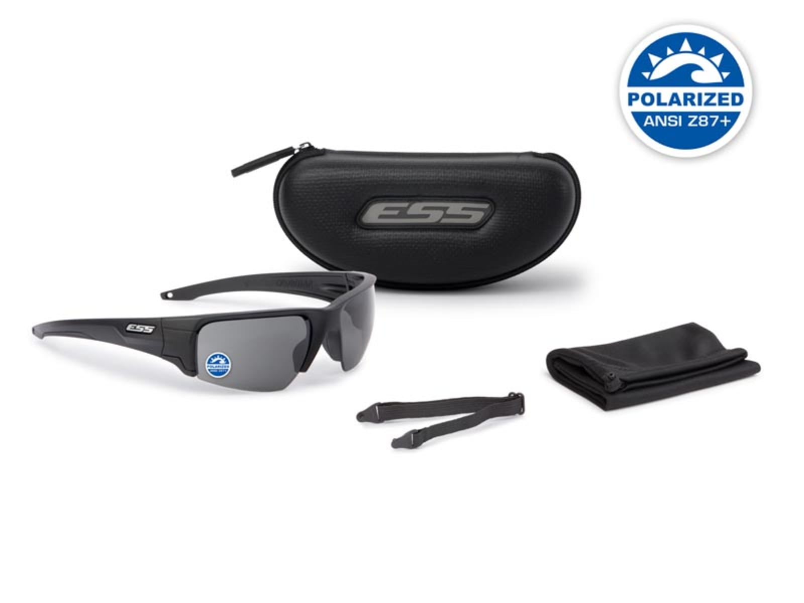 ESS Crowbar Polar Sunglasses Kit Black Frame Small-to-Medium