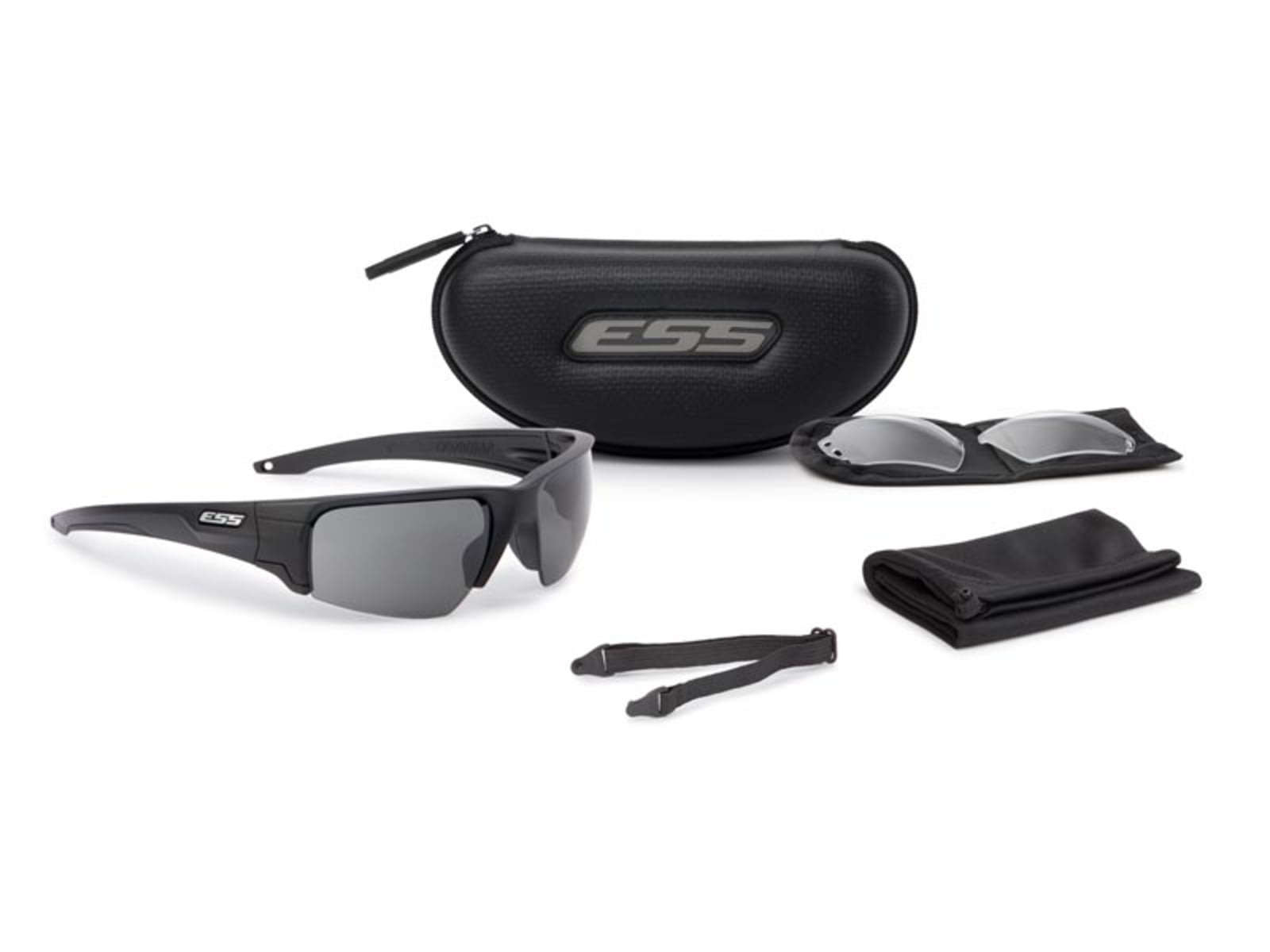 ESS Crowbar Silver Logo Sunglasses Kit Black Frame Small-to-Medium EE9019-02