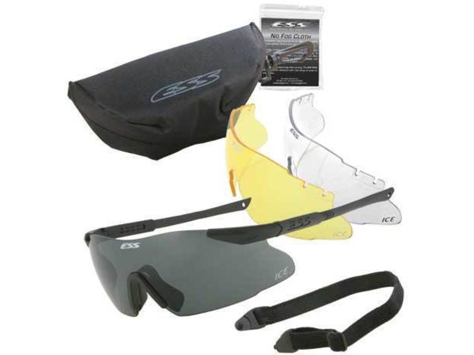 ESS ICE 2.4 Eyeshield System w/ Black Frame 3 Lens Average Size 740-0020