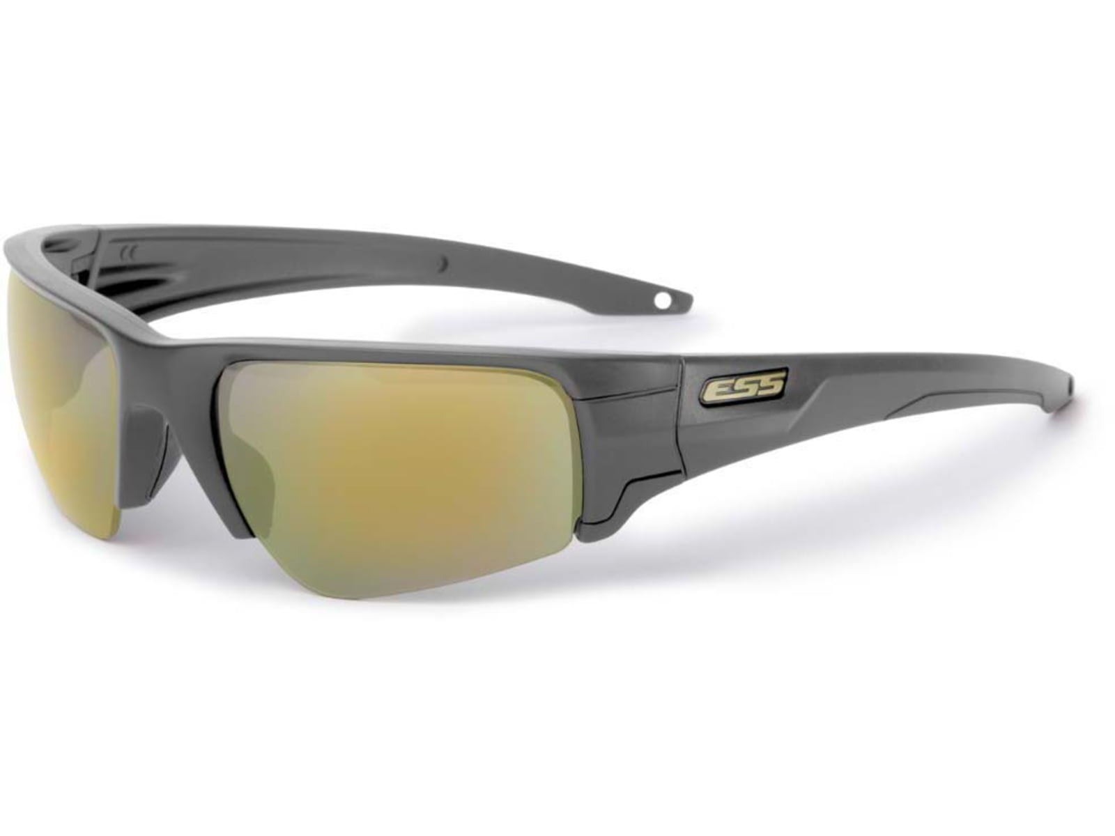 ESS Waterman Crowbar Sunglasses Carbon Gray Frame Polarized Mirrored Green Lens Medium/Small EE9019-21