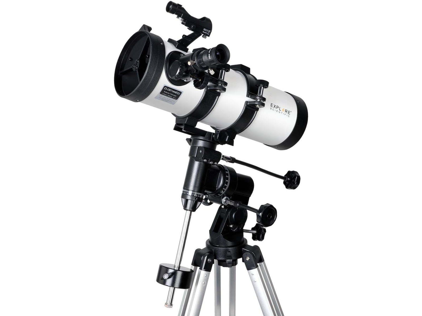 Explore Scientific 114 mm f/4.4 Newtonian Reflector Telescope w/ Equatorial Mount Black