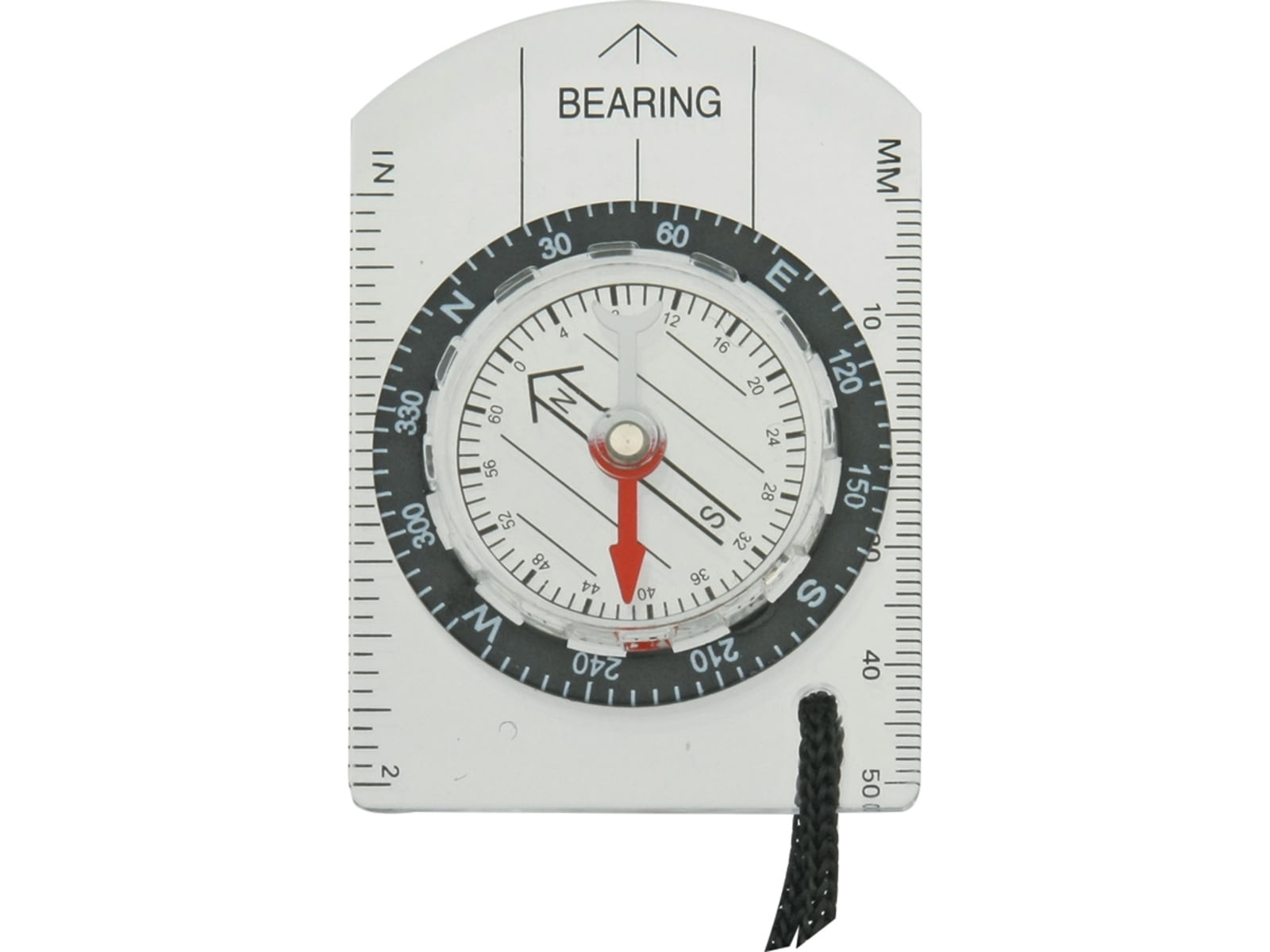 Explorer Baseplate Compass Measures 2 3/4in X 2in Clear Acrylic Construction With Black Cord Lanyard Black EXP25