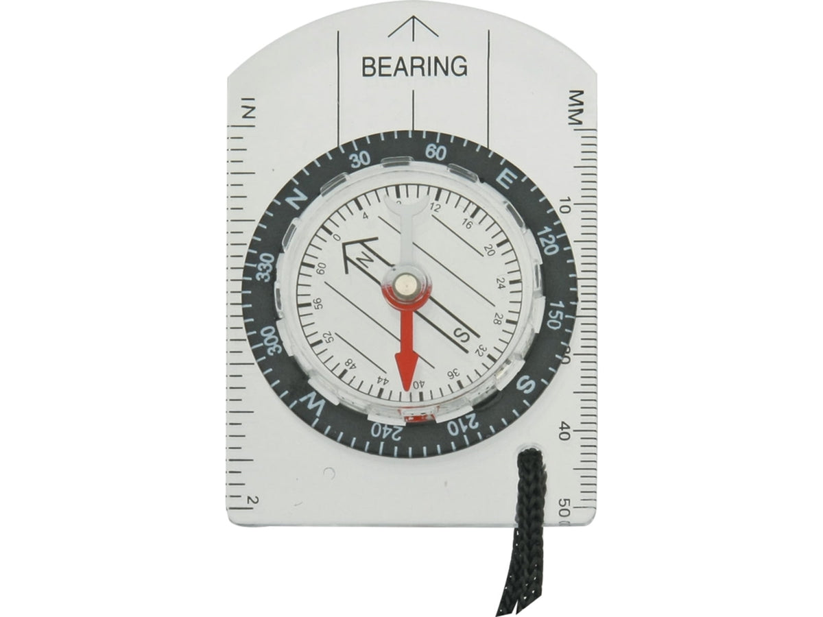 Explorer Baseplate Compass Measures 2 3/4in X 2in Clear Acrylic Construction With Black Cord Lanyard Black EXP25
