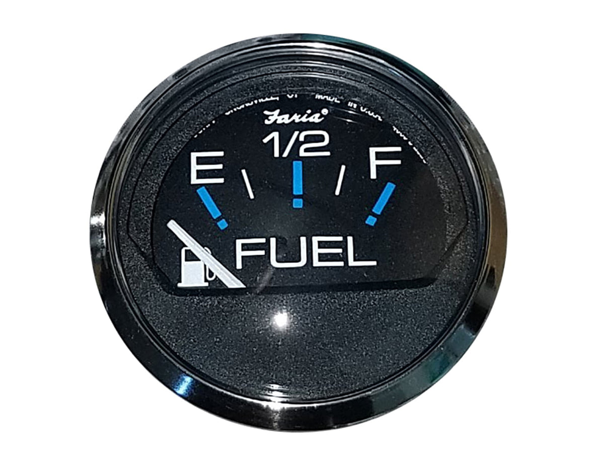 Faria Beede Instruments Black SS 2" Fuel Level Gauge E-1/2-F Chesapeake 13701